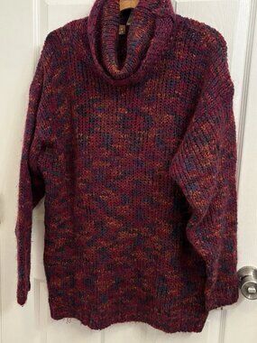 Vintage Wool Blend Cowl Neck Sweater Colorful IVLA Casualwear size L